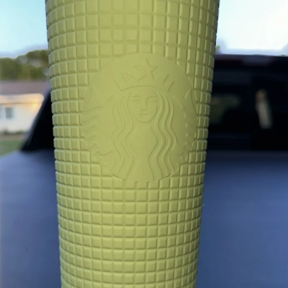 New Starbucks Meadow Yellow Soft Touch Tumbler 24oz